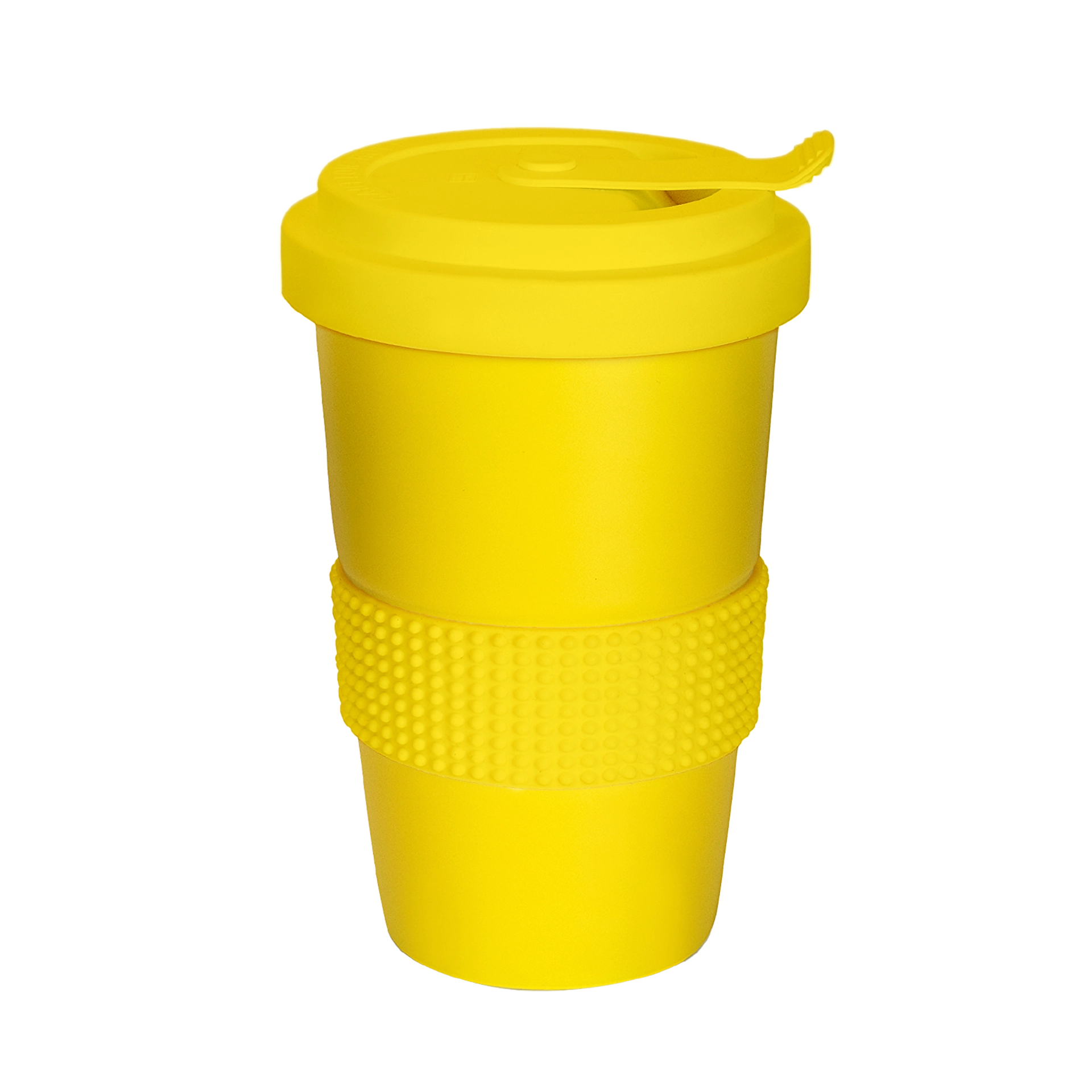 porzellan-becher to-go in knalligem gelb 400ml