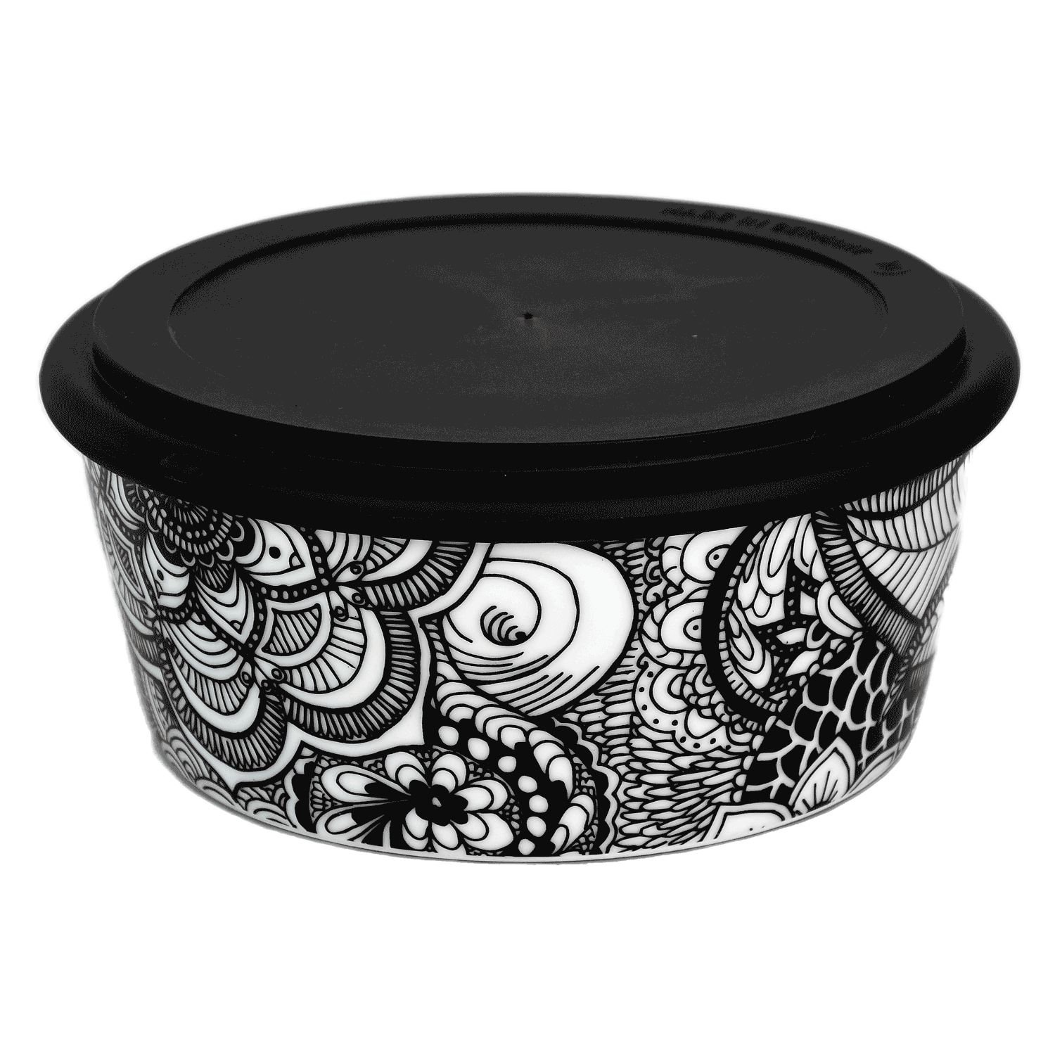 Meal Prep Bowl aus Porzellan mit Boho Druck schwarz weiß