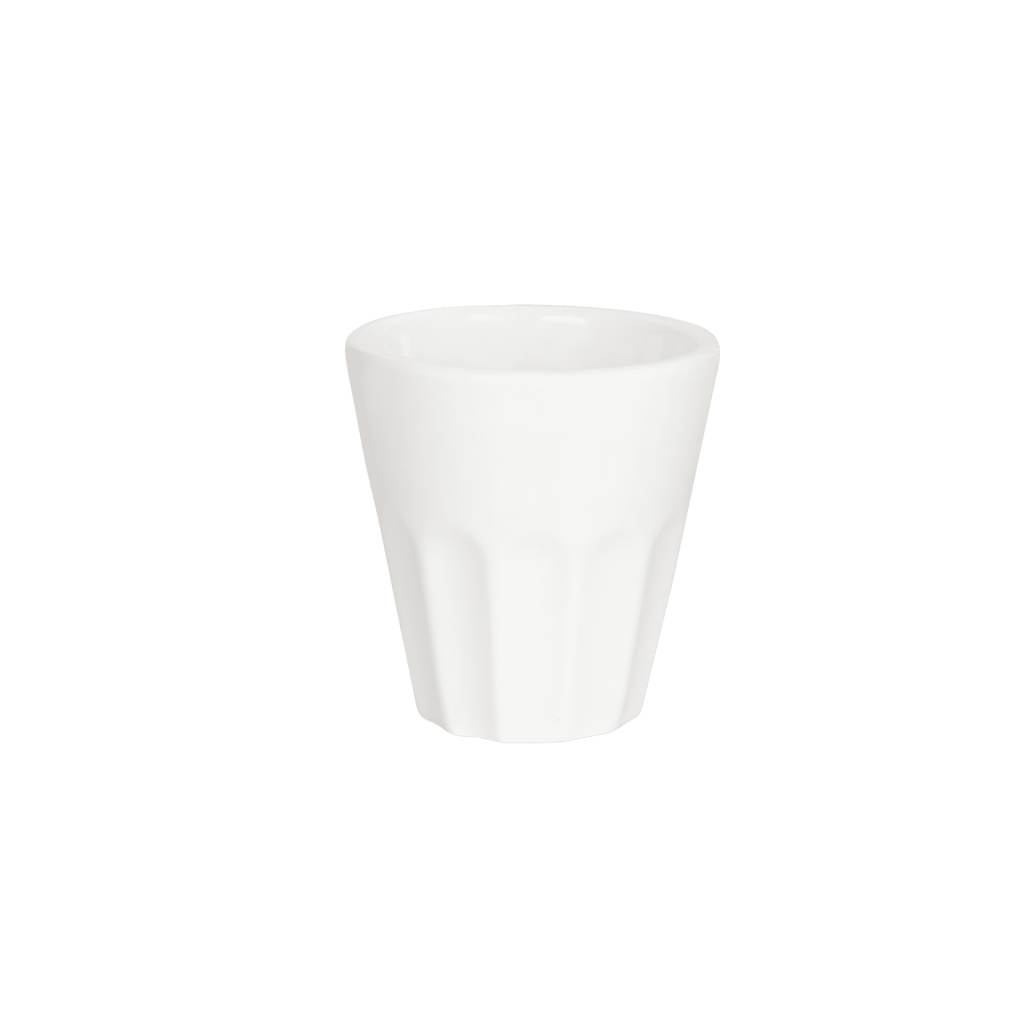 Moderner Porzellan Espressobecher in weiß 100 ml – Mahlwerck Manufaktur