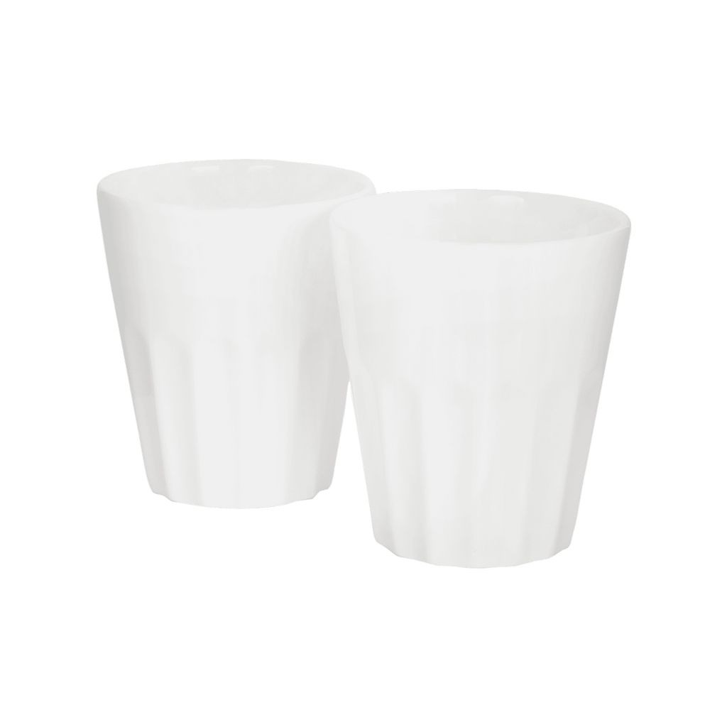 Porzellan Cappuccino Becher 2er-Set in edlem weiß 280ml - Mahlwerck Manufaktur