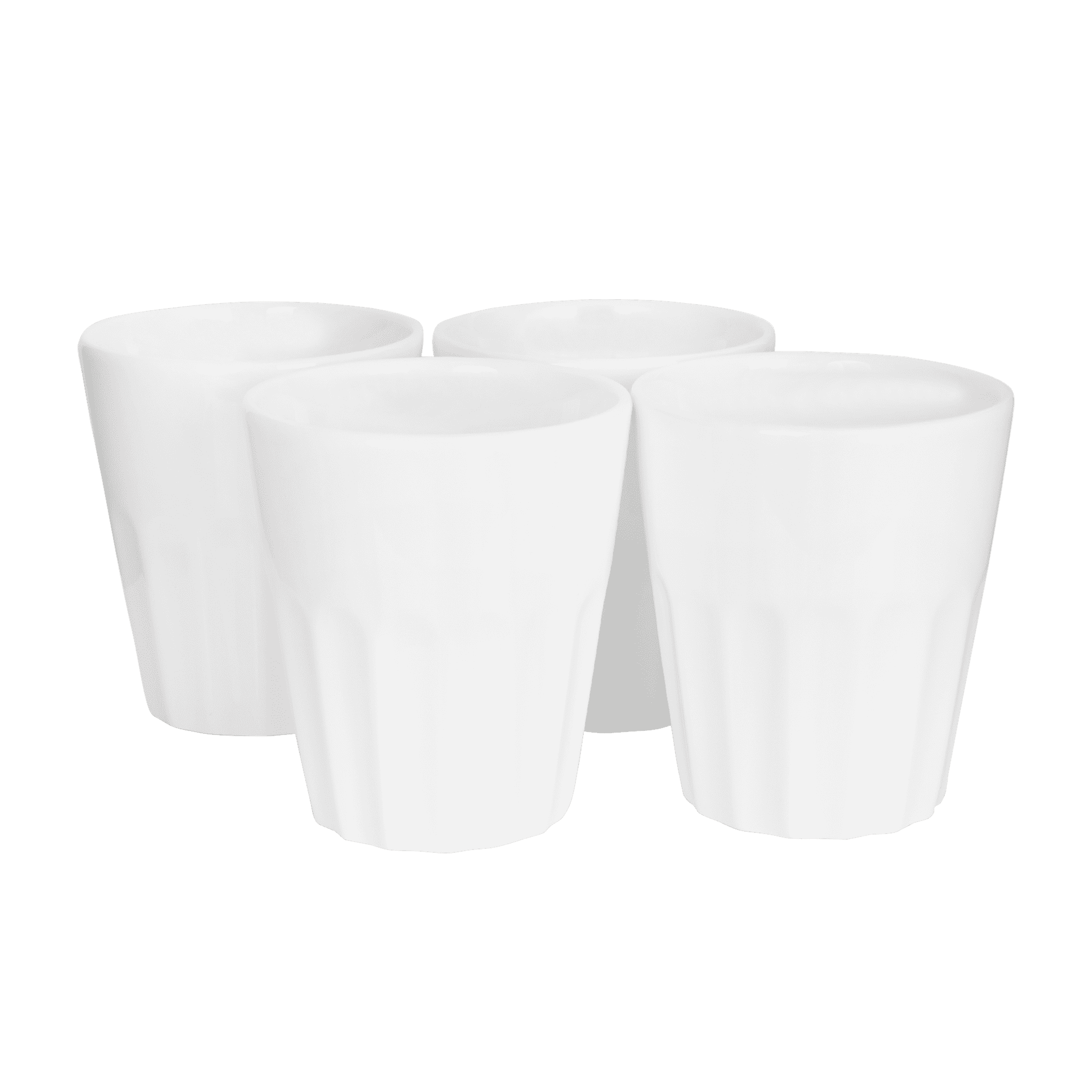 4er-set cappuccino-tasse ohne henkel in weiss 280ml