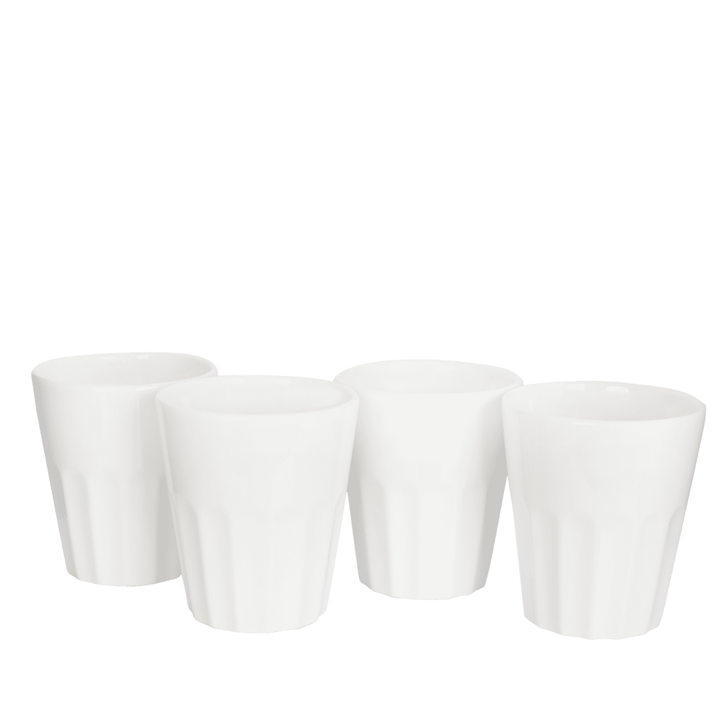 4er-set weisse porzellan-tasse in schlichtem look 280ml