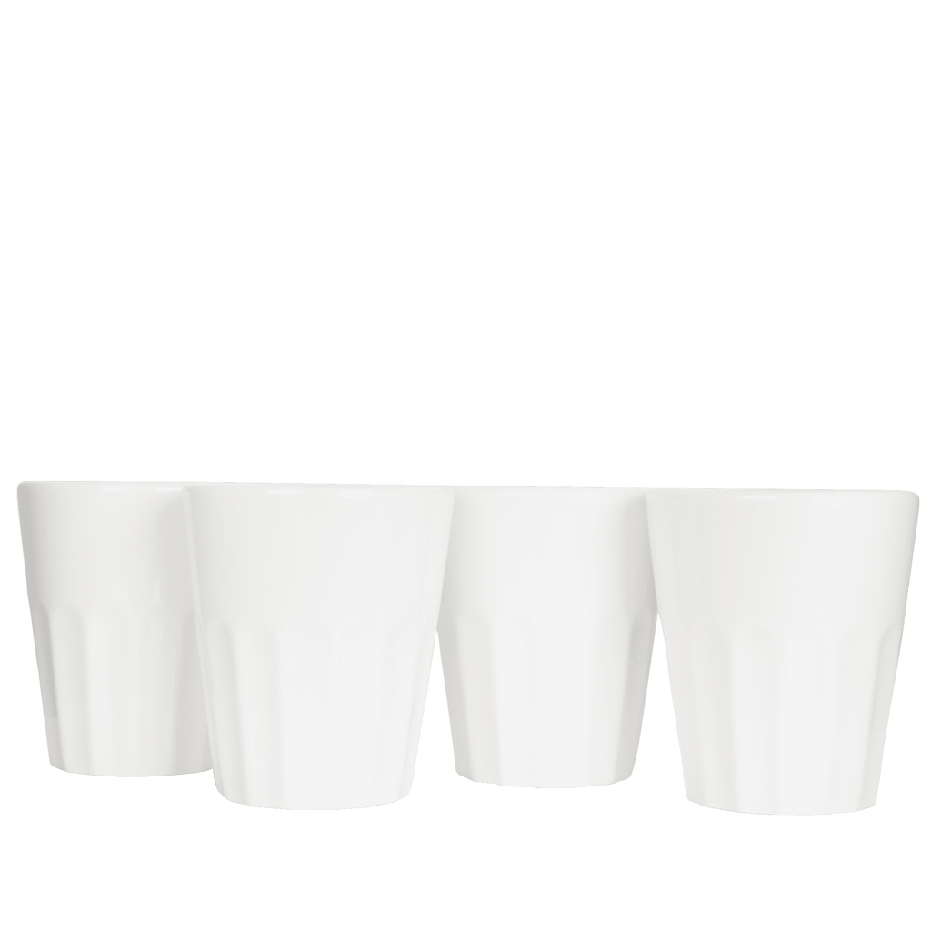 4er-set elegante cappucino-tasse in weiss 280ml