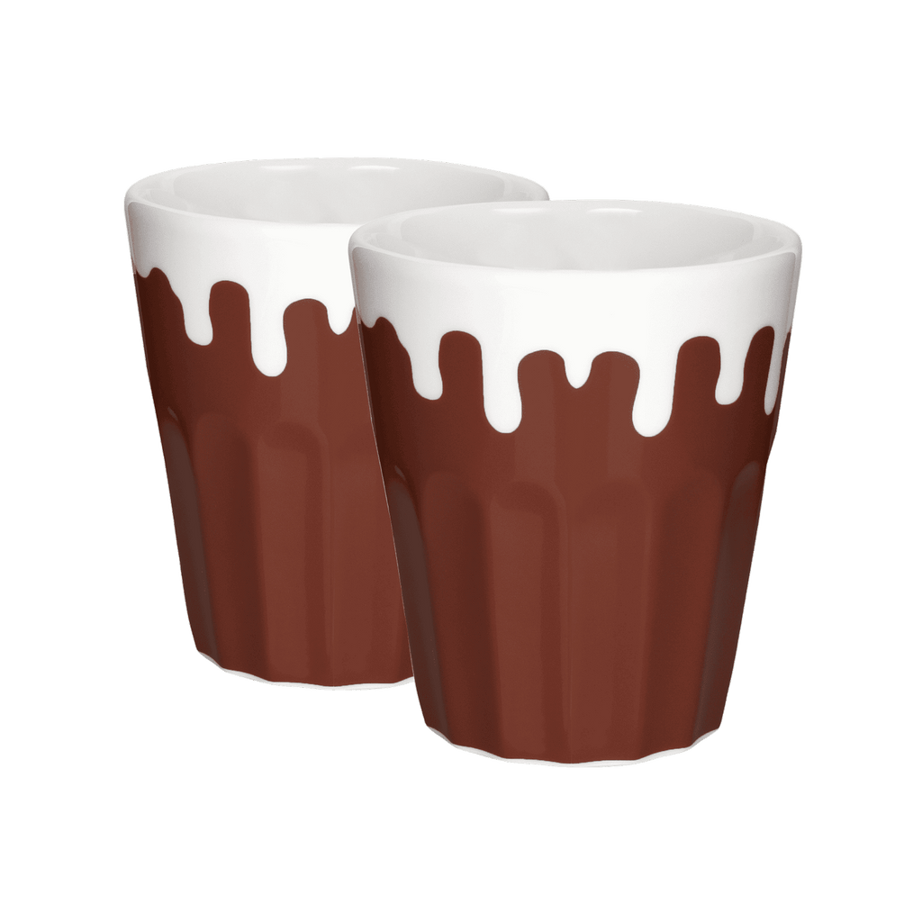 Porzellan Cappuccino Tasse 2er-Set in braun 280ml - Mahlwerck Manufaktur