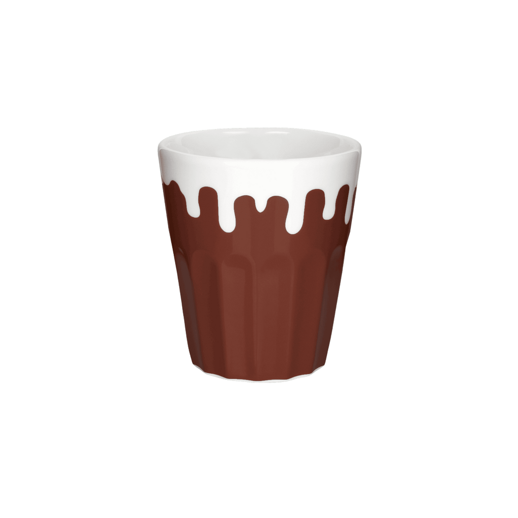 Handverlesene Porzellan Cappuccino Tasse 2er-Set ohne Henkel in braun 280ml - Mahlwerck Manufaktur