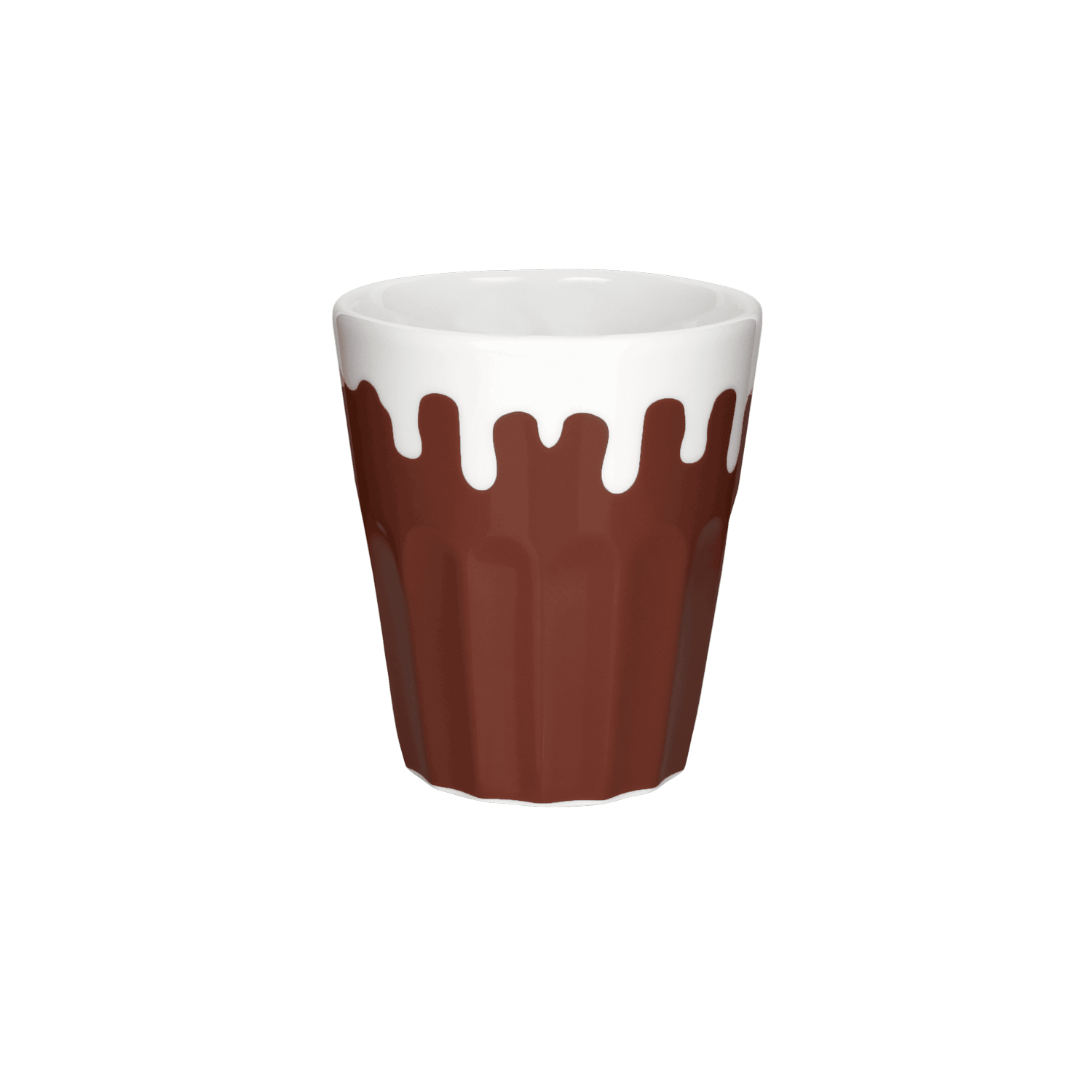 Handverlesene Porzellan Cappuccino Tasse 2er-Set ohne Henkel in braun 280ml - Mahlwerck Manufaktur