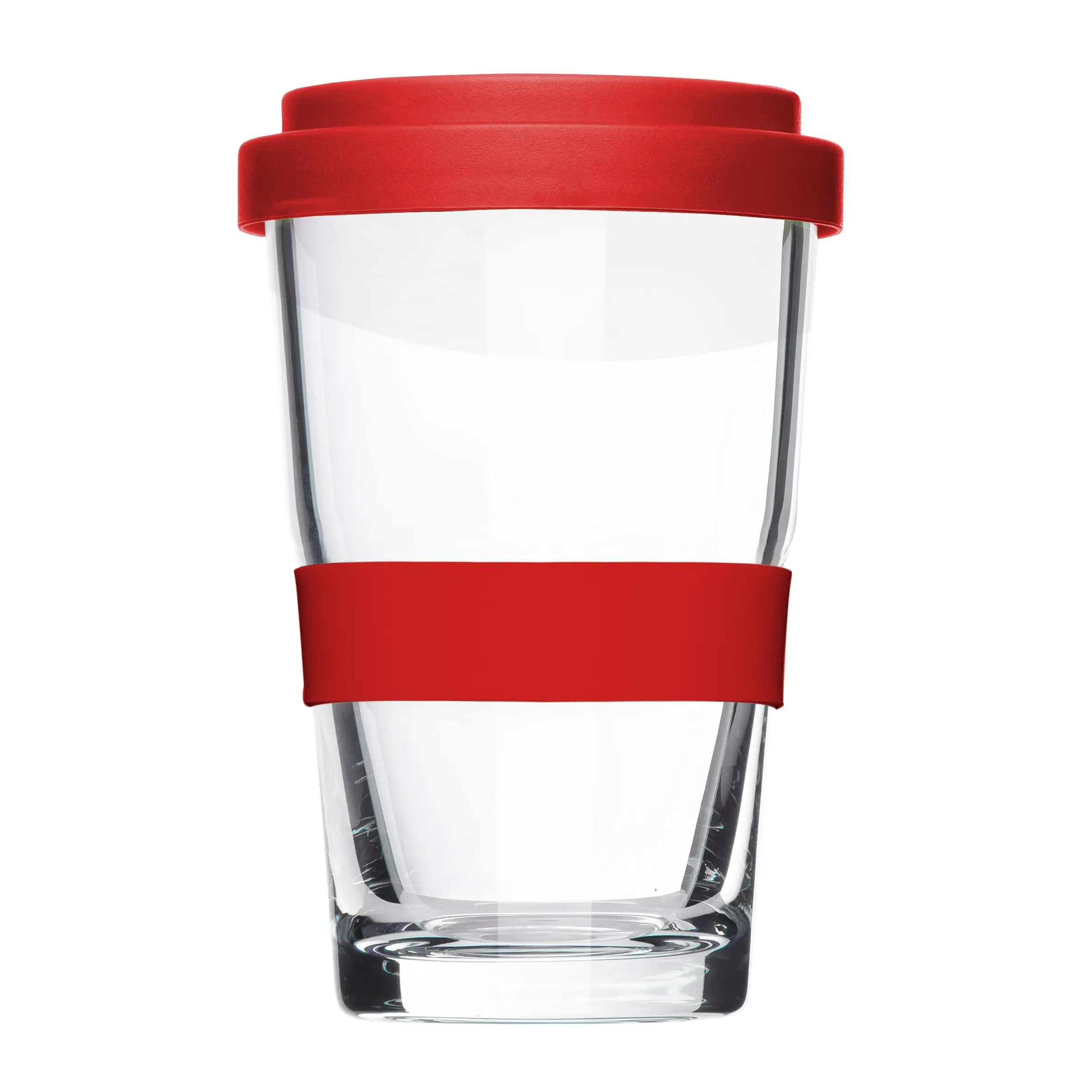 Trinkglas mit Deckel in Rot 330 ml | Mahlwerck