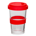 Trinkglas mit Deckel in Rot | Mahlwerck